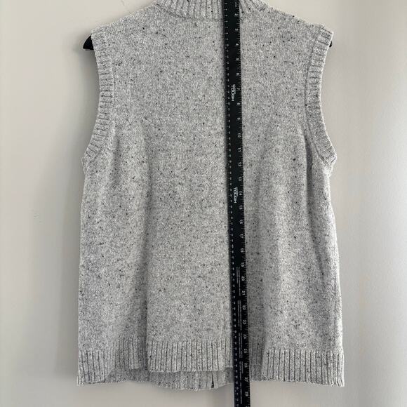 Y2K Christopher & Banks Knit Sweater Vest Size Large Zip Up Gray - Picture 3 of 4